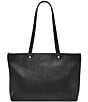 Fossil Jessie Top Zip Leather Tote Bag, Color:Black - Image 1