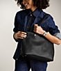 Fossil Jessie Top Zip Leather Tote Bag, Color:Black - Image 4