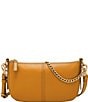 Color:Ochre - Image 1 - Jolie Chain Detail Leather Baguette Shoulder Bag