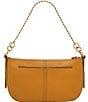 Color:Ochre - Image 2 - Jolie Chain Detail Leather Baguette Shoulder Bag
