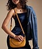 Color:Ochre - Image 4 - Jolie Chain Detail Leather Baguette Shoulder Bag