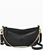 Color:Black - Image 1 - Jolie Chain Detail Leather Baguette Shoulder Bag