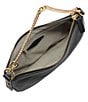 Color:Black - Image 3 - Jolie Chain Detail Leather Baguette Shoulder Bag