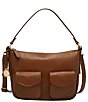 Fossil Jolie Leather Cargo Pocket Utility Shoulder Bag, Color:Brown - Image 1