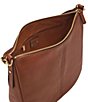 Color:Brown - Image 3 - Jolie Leather Hobo Bag