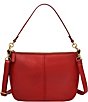 Fossil Jolie Zip Top Key Leather Crossbody Shoulder Bag, Color:Garnet - Image 1