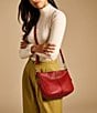 Fossil Jolie Zip Top Key Leather Crossbody Shoulder Bag, Color:Garnet - Image 5