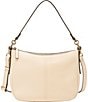 Color:VANILLA - Image 1 - Jolie Zip Top Key Leather Crossbody Shoulder Bag