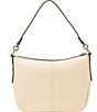 Color:VANILLA - Image 2 - Jolie Zip Top Key Leather Crossbody Shoulder Bag