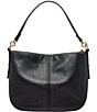 Color:Black - Image 2 - Jolie Zip Top Key Leather Crossbody Shoulder Bag