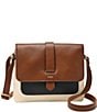 Color:Black/Bone - Image 1 - Kinley Colorblock Leather Small Crossbody Bag