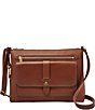 Color:Brown - Image 1 - Kinley Leather Crossbody Bag