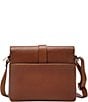 Color:Brown - Image 2 - Kinley Small Fold Over Leather Crossbody Bag