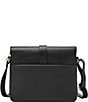 Color:Black - Image 2 - Kinley Small Fold Over Leather Crossbody Bag