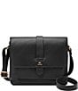 Color:Black - Image 1 - Kinley Small Fold Over Leather Crossbody Bag