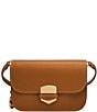 Color:Saddle - Image 1 - Lennox Small Flap Crossbody Bag