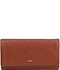 Color:Brown - Image 1 - Logan RFID Leather Flap Wallet