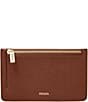 Fossil Logan Zip Pocket Coin Case, Color:Brown - Image 1