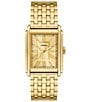 Fossil Men's Carraway Three Hand Gold Tone Stainless Steel Bracelet Watch, Color:Gold - Image 1