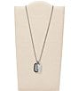 Color:Silver - Image 2 - Men's Chevron Stainless Steel Dog Tag Necklace