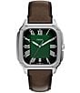 Fossil Men's Crosby Three-Hand Leather Strap Watch, Color:Brown/Green - Image 1