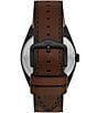 Color:Brown - Image 2 - Men's Everett Automatic Dark Brown Eco Leather Strap Watch