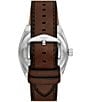 Fossil Men's Everett Three-Hand Date Brown Leather Strap Watch, Color:Brown - Image 3