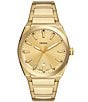 Color:Gold - Image 1 - Men's Everett Three-Hand Date Gold-Tone Stainless Steel Watch