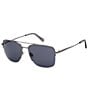 Fossil Men's FOS2164 57mm Rectangle Sunglasses, Color:Matte Dark Ruthenium - Image 1