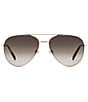 Fossil Men's FOS3176 60mm Aviator Sunglasses, Color:Light Gold - Image 2
