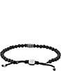 Color:Black - Image 2 - Men's Lava Bead Adjustable Bracelet