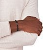 Color:Black - Image 3 - Men's Lava Bead Adjustable Bracelet