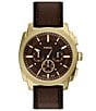 Fossil Men's Machine Quartz Chronograph Leather Strap Watch - Image 1