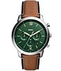 Color:Brown - Image 1 - Men's Neutra Chronograph Tan Eco Leather Watch