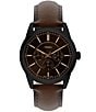 Fossil Men's Pearson Chronograph Brown Leather Strap Watch, Color:Brown - Image 1