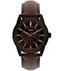 Fossil Men's Pearson Chronograph Brown Leather Strap Watch, Color:Brown/Black - Image 1