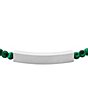 Color:Silver - Image 2 - Men's Reconstituted Green Malachite Beaded Bracelet