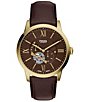 Fossil Men's Townsman Automatic Brown Leather Strap Watch - Image 1