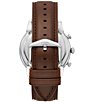 Color:Brown - Image 3 - Men's Townsman Chronograph Brown Eco Leather Strap Watch and Bracelet Set