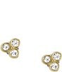 Color:Gold - Image 1 - Sadie Trio Glitz Gold-Tone Stainless Steel Stud Earrings