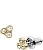 Color:Gold - Image 2 - Sadie Trio Glitz Gold-Tone Stainless Steel Crystal Stud Earrings