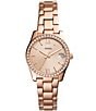 Fossil Scarlette Quartz Analog & Date Bracelet Watch, Color:Rose Gold - Image 1
