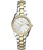 Color:Two Tone - Image 1 - Scarlette Two Tone Analog & Date Bracelet Watch