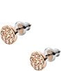 Color:Rose Gold - Image 2 - Sutton Disc Rose-Tone Stainless Steel Crystal Stud Earrings