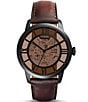 Color:Brown - Image 1 - Townsman Automatic Black IP Stainless Steel Watch