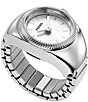 Color:Silver - Image 1 - Women's Two Hand Stainless Steel Ring Watch