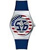 Fossil Unisex World Flags Big Tic Ana-Digi Silicone Strap Watch - Image 1