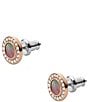 Color:Rose Gold - Image 2 - Val Gray Mother-Of-Pearl Glitz Stud Earrings