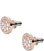 Fossil Val Mosaic Mother-of-Pearl Crystal Stud Earrings - Image 2