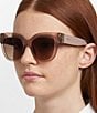 Fossil Women's 2151/G/S 51mm Cat Eye Sunglasses, Color:Crystal Beige - Image 4